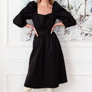 Monica Nera Dress - Black Puffy Sleeve Dress